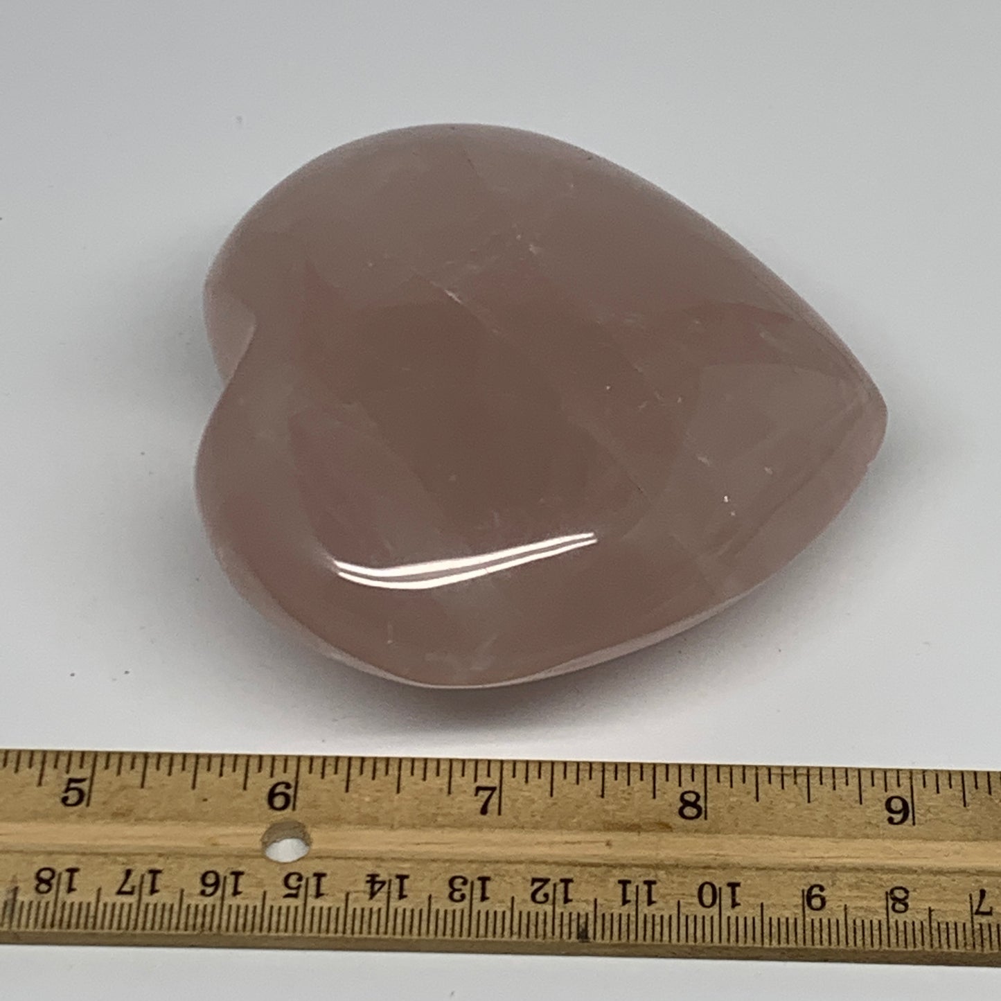 460.8g, 3.6" x 3.7" x 1.7" Rose Quartz Heart Healing Crystal @Madagascar, B17431