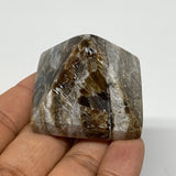 59.6g, 1.2"x1.6"x1.6" Chocolate/Gray Onyx Pyramid Gemstone @Morocco, B18960