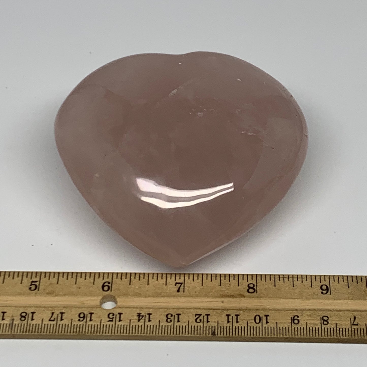 460.8g, 3.6" x 3.7" x 1.7" Rose Quartz Heart Healing Crystal @Madagascar, B17431