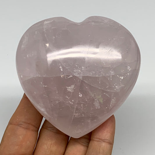 320.6g, 3" x 3.1" x 1.5" Rose Quartz Heart Healing Crystal @Madagascar, B17432