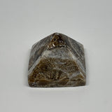 59.6g, 1.2"x1.6"x1.6" Chocolate/Gray Onyx Pyramid Gemstone @Morocco, B18960