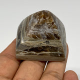 67.4g, 1.4"x1.7"x1.6" Chocolate/Gray Onyx Pyramid Gemstone @Morocco, B18961