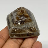 67.4g, 1.4"x1.7"x1.6" Chocolate/Gray Onyx Pyramid Gemstone @Morocco, B18961