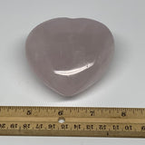 320.6g, 3" x 3.1" x 1.5" Rose Quartz Heart Healing Crystal @Madagascar, B17432