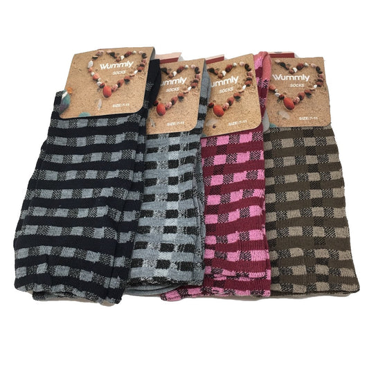 12 Pairs, 4 different Color Fashion Long Women's Socks -Size: 7-11, Soc33