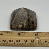 56.6g, 1.1"x1.6"x1.6" Chocolate/Gray Onyx Pyramid Gemstone @Morocco, B18962