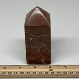 392.7g, 3.9" x 1.6" Natural Red Shell Fossils Tower Obelisk Wand @Morocco, F903