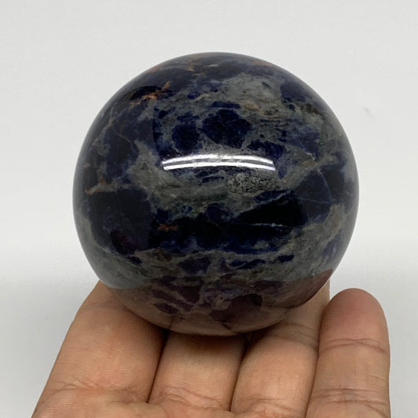 268.8g, 2.3"(58mm), Natural Sodalite Sphere Crystal Gemstone Ball @Brazil,B22230