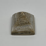 52.3g, 1.1"x1.7"x1.5" Chocolate/Gray Onyx Pyramid Gemstone @Morocco, B18963
