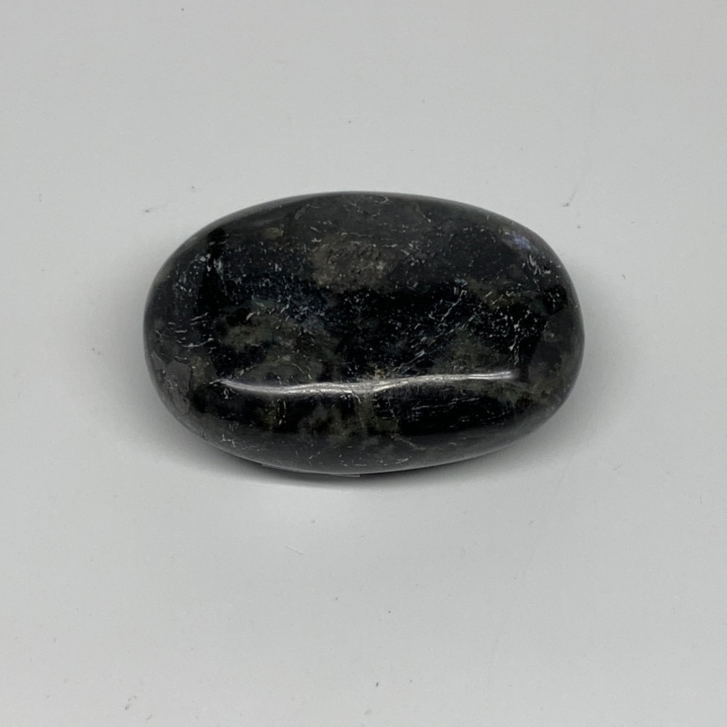 98.8g,2.3"x1.6"x0.9", Labradorite Palm-stone Tumbled Reiki @Madagascar,B25068