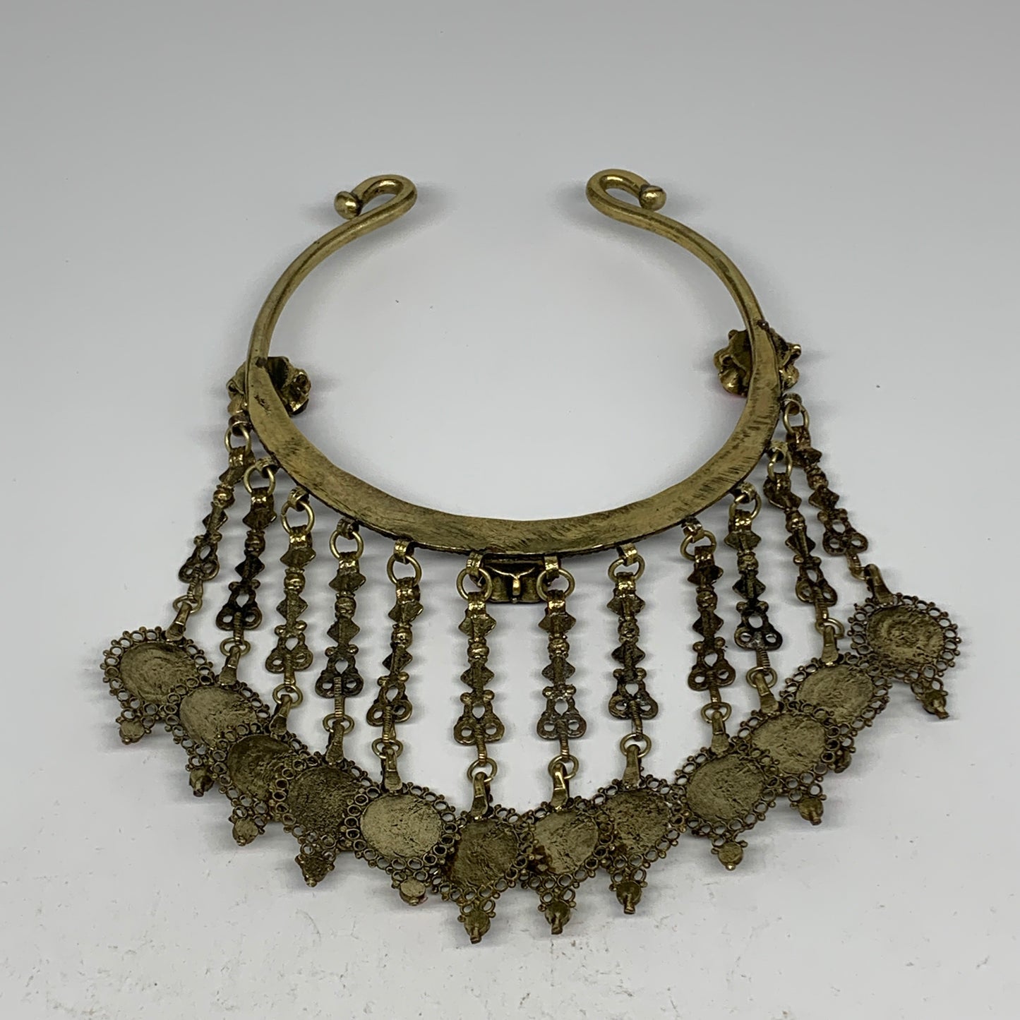 310g, 11"x5.25"Kuchi Turkmen Choker Necklace Multi-Color Tribal Gypsy Beho,B1413