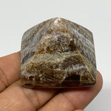54.1g, 1.2"x1.6"x1.6" Chocolate/Gray Onyx Pyramid Gemstone @Morocco, B18965