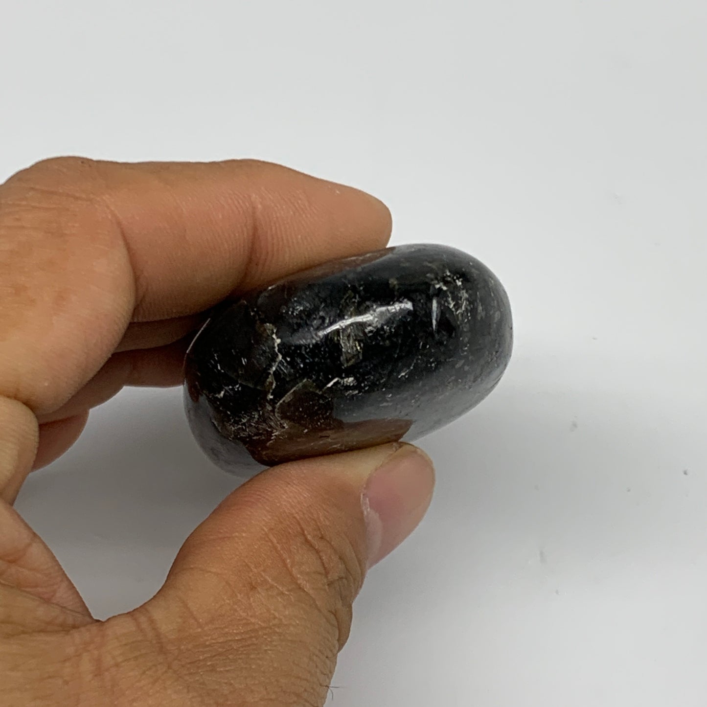 78.1g,2.2"x1.5"x0.8", Labradorite Palm-stone Tumbled Reiki @Madagascar,B25070