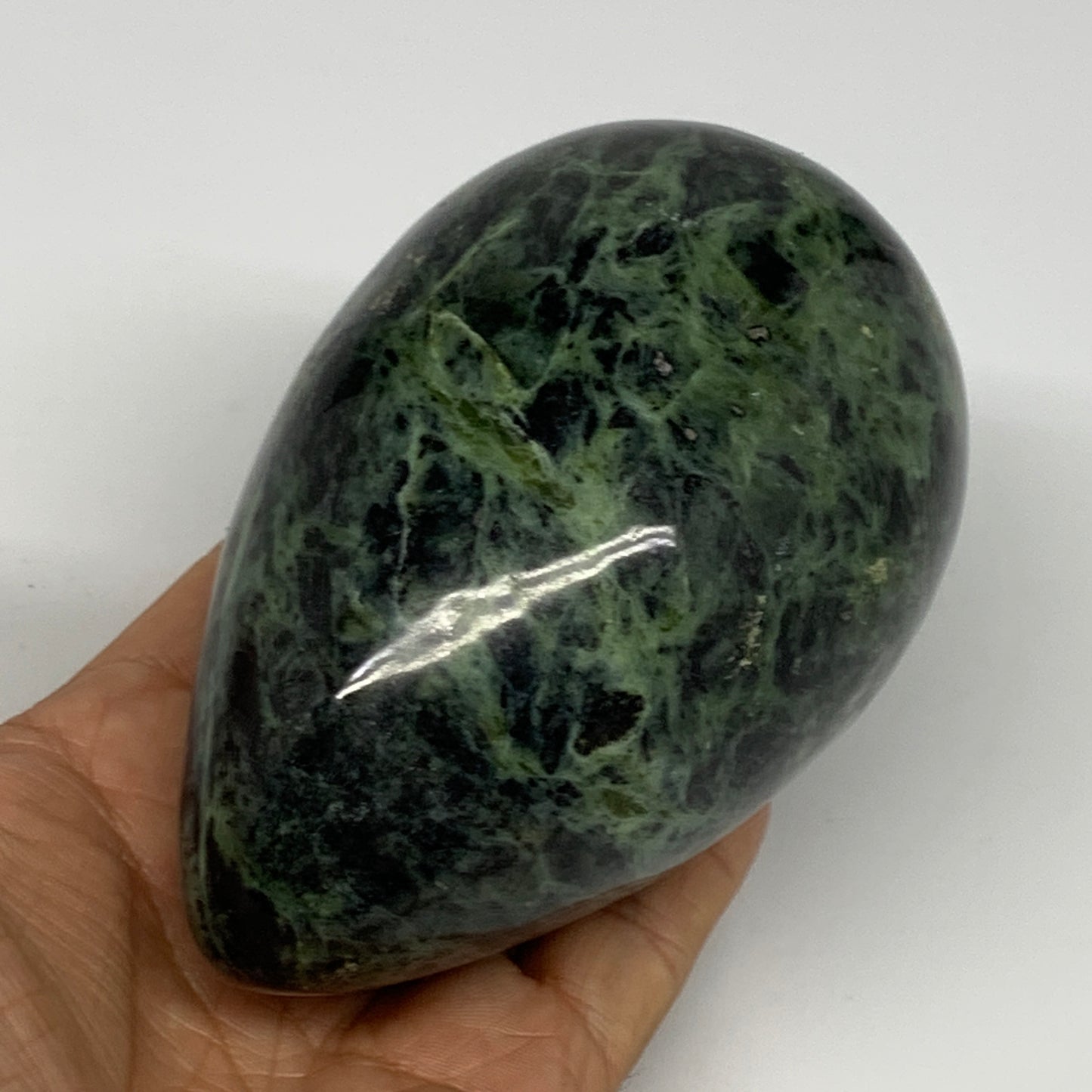 733g, 4.5"x2.8" Natural Green Nephrite Jade Egg Gemstone, @Pakistan, B25365
