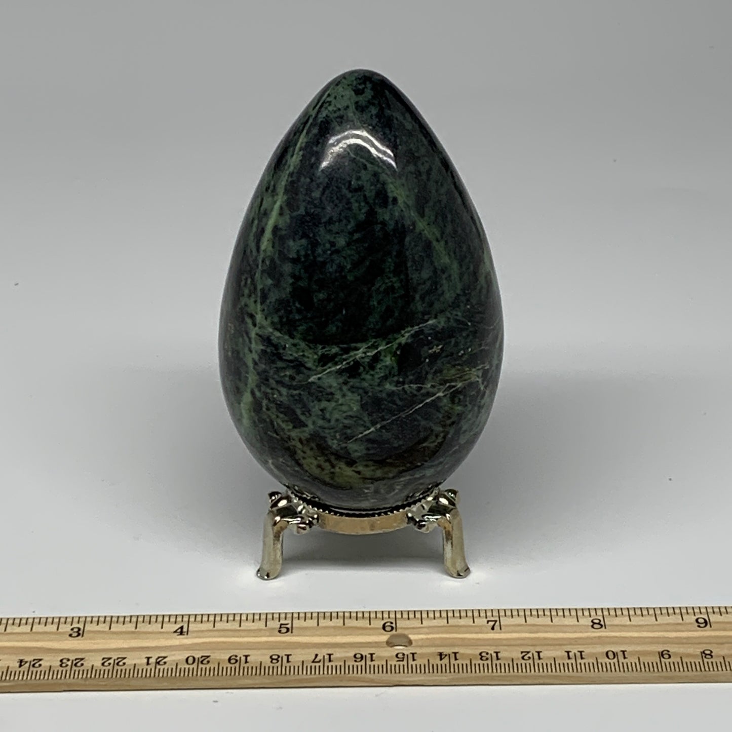 733g, 4.5"x2.8" Natural Green Nephrite Jade Egg Gemstone, @Pakistan, B25365