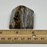 67.6g, 1.3"x1.6"x1.6" Chocolate/Gray Onyx Pyramid Gemstone @Morocco, B18967