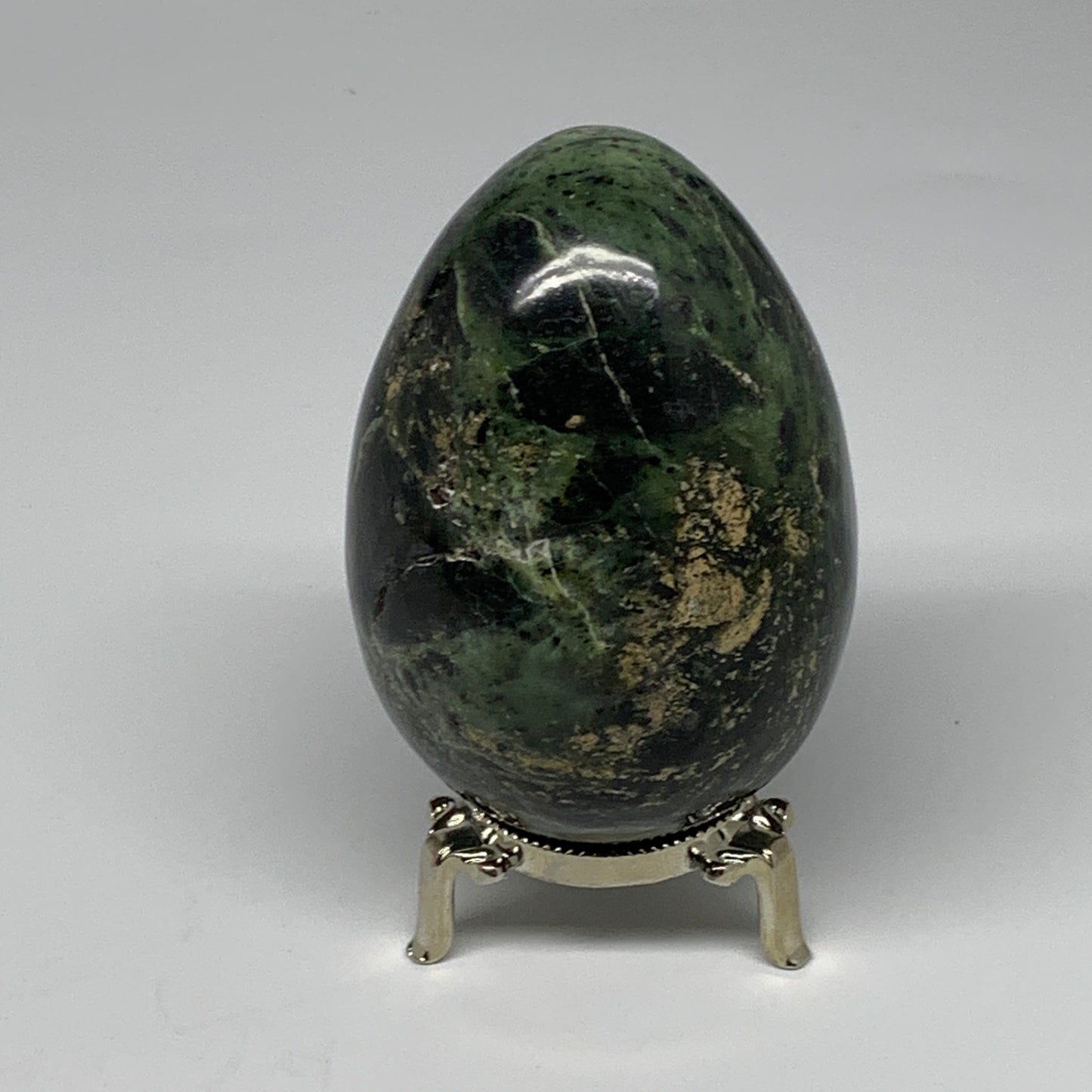 573g, 3.8"x2.7" Natural Green Nephrite Jade Egg Gemstone, @Pakistan, B25366