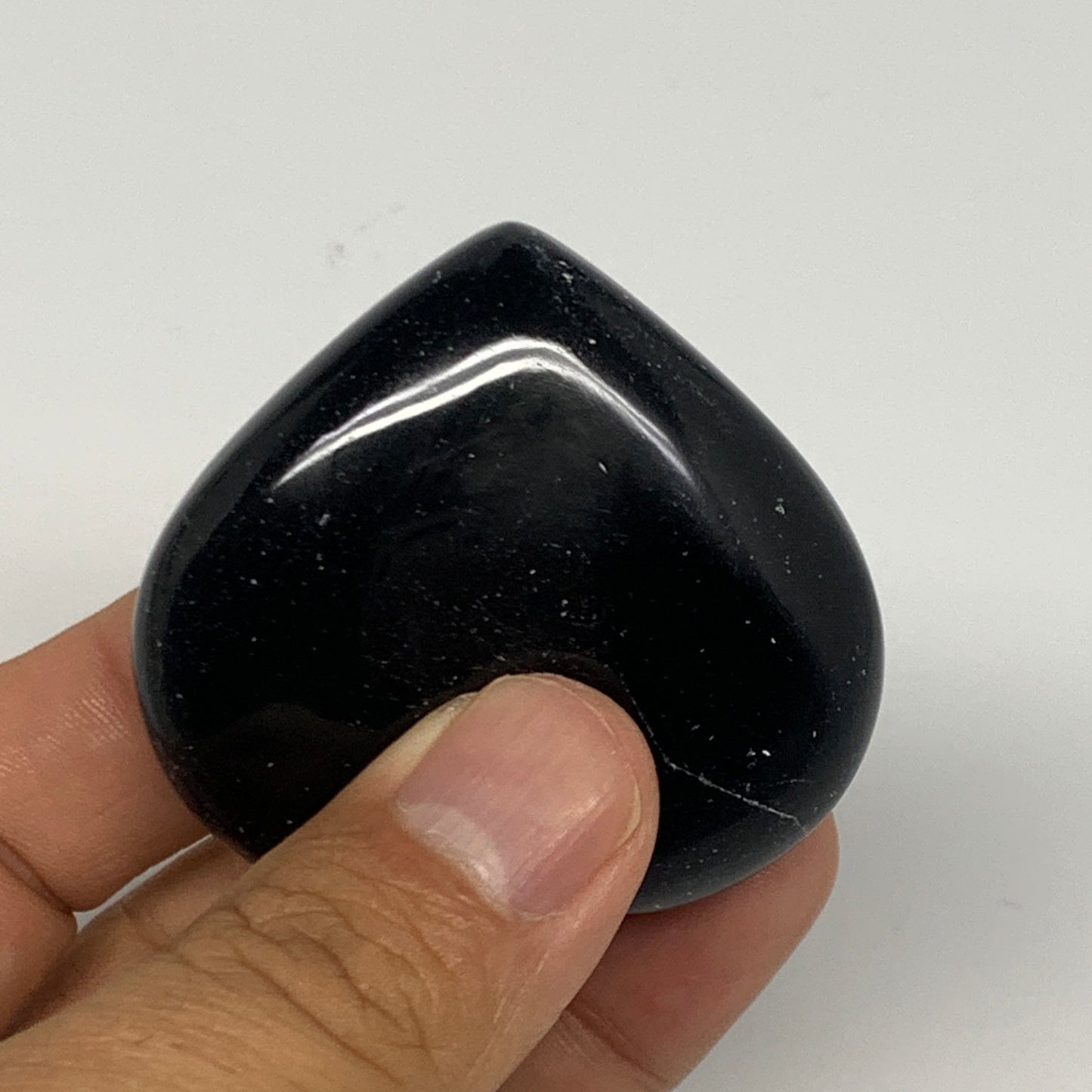 60g, 1.9"x2"x0.8", Black Obsidian Hearts Polished Crystal Home Decor,B27021
