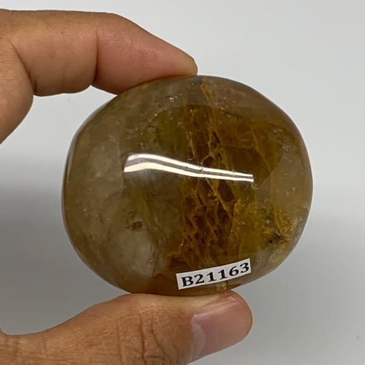 99.7g,2"x1.8"x1.2", Red Hematoid Quartz Palm-Stone Crystal Polished, B21163