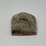 51.1g, 1.1"x1.6"x1.6" Chocolate/Gray Onyx Pyramid Gemstone @Morocco, B18972