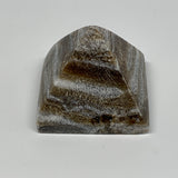 53.2g, 1.3"x1.5"x1.4" Chocolate/Gray Onyx Pyramid Gemstone @Morocco, B18973
