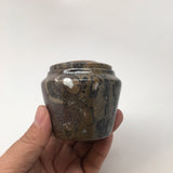 236g, 2.6"x2.7" Small Round Fossils Ammonite Brown Jewelry Box @Morocco,MF847 - watangem.com
