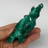 229.5g, 4.1"x1.2"x2.1" Natural Solid Malachite Elephant Figurine @Congo, B7283