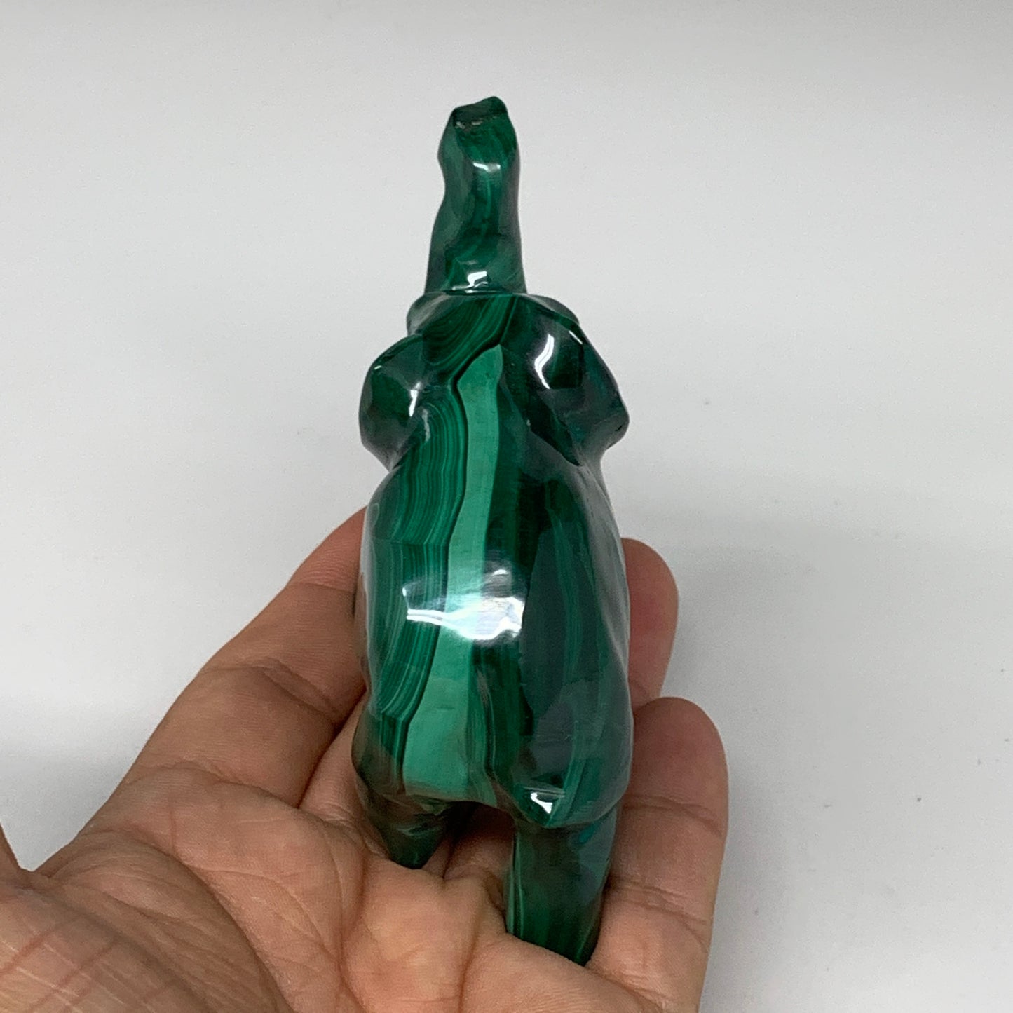 229.5g, 4.1"x1.2"x2.1" Natural Solid Malachite Elephant Figurine @Congo, B7283