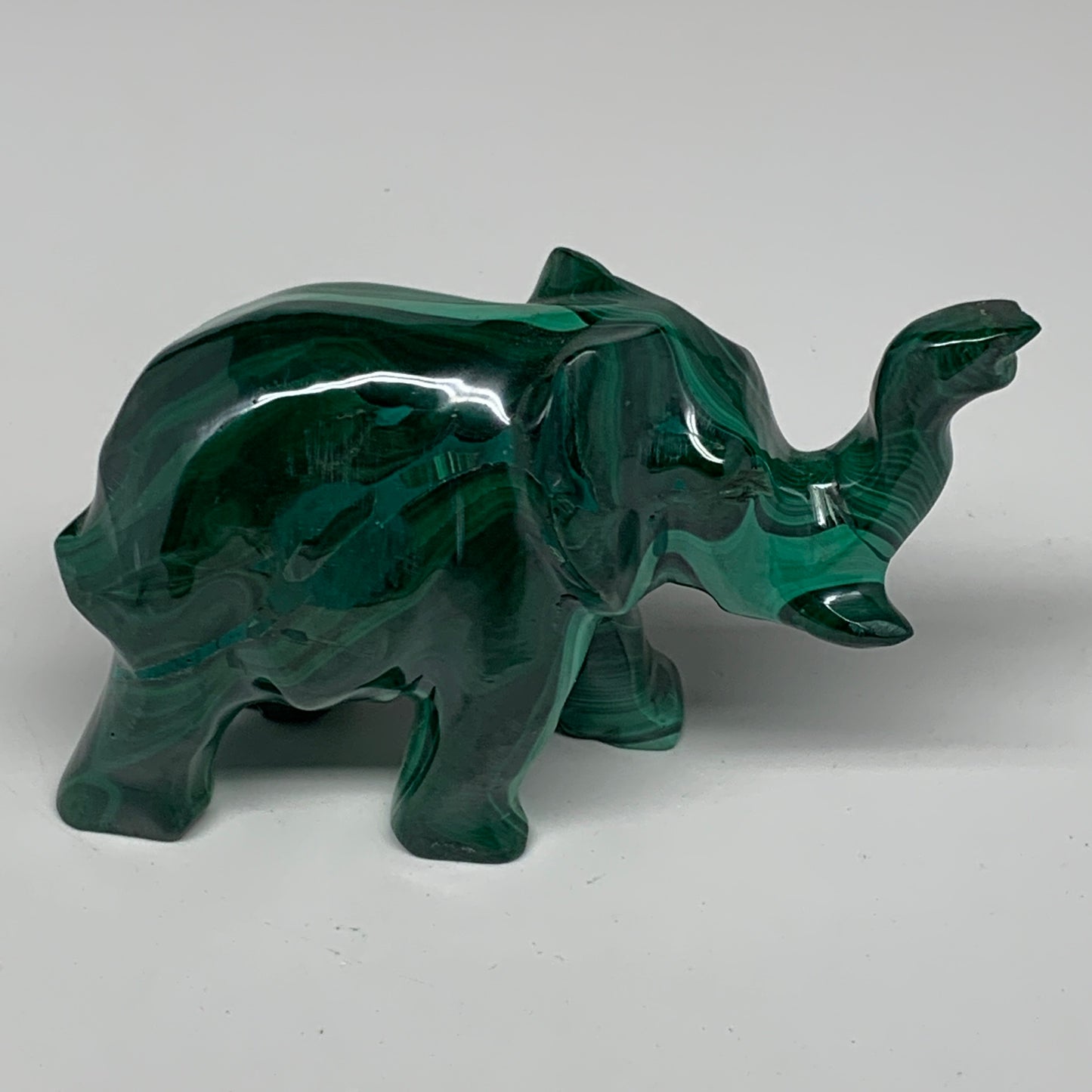 229.5g, 4.1"x1.2"x2.1" Natural Solid Malachite Elephant Figurine @Congo, B7283