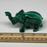229.5g, 4.1"x1.2"x2.1" Natural Solid Malachite Elephant Figurine @Congo, B7283