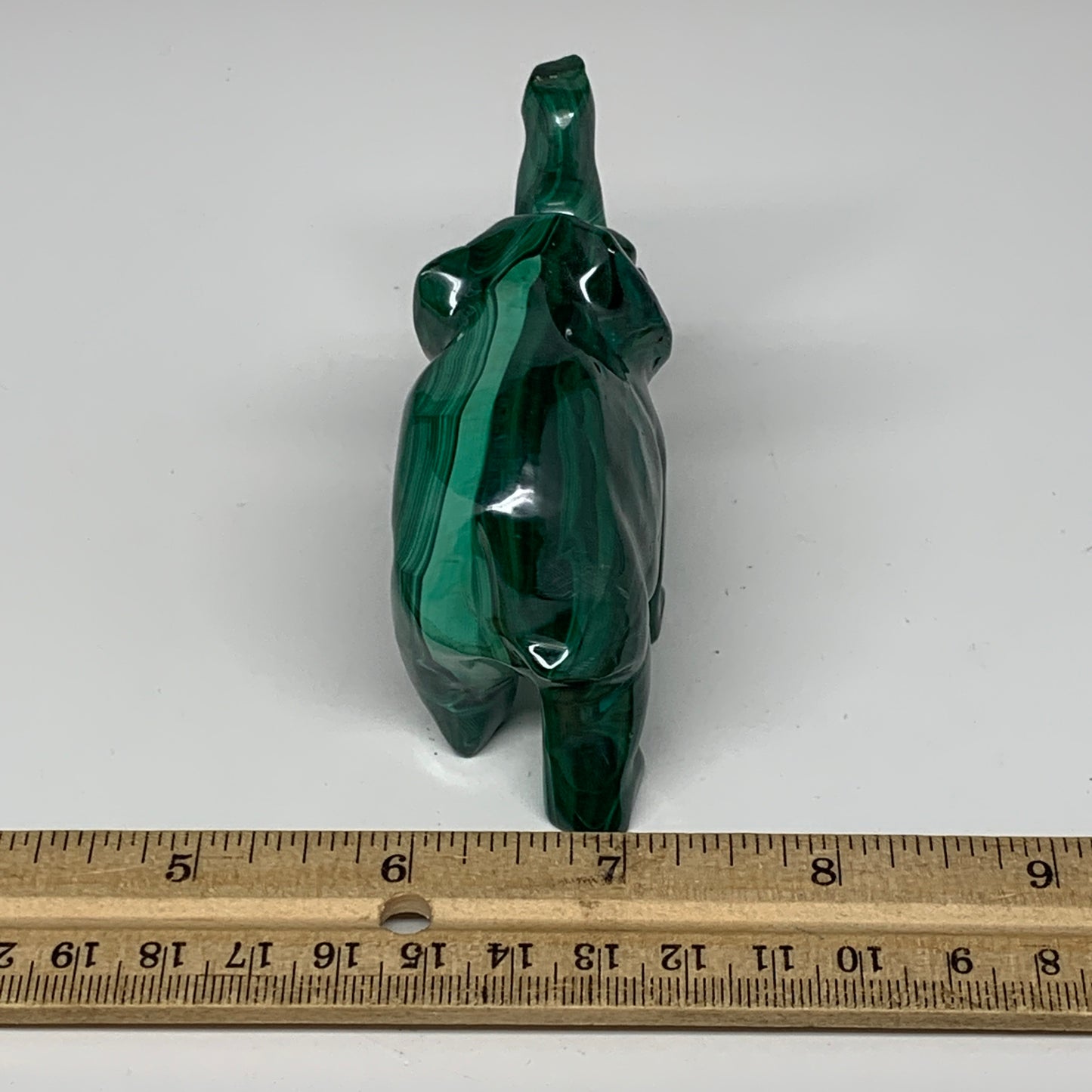 229.5g, 4.1"x1.2"x2.1" Natural Solid Malachite Elephant Figurine @Congo, B7283