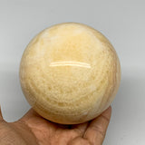 1.88 lbs,3.3"(84mm) Yellow Calcite Sphere Gemstone,Healing Crystal, B25370