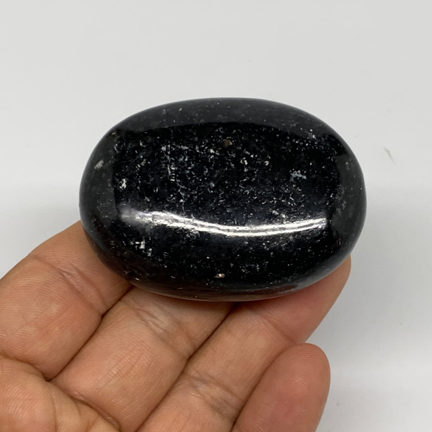 91.5g,2.2"x1.6"x0.8", Labradorite Palm-stone Tumbled Reiki @Madagascar,B25077