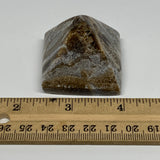 69.5g, 1.4"x1.6"x1.7" Chocolate/Gray Onyx Pyramid Gemstone @Morocco, B18974