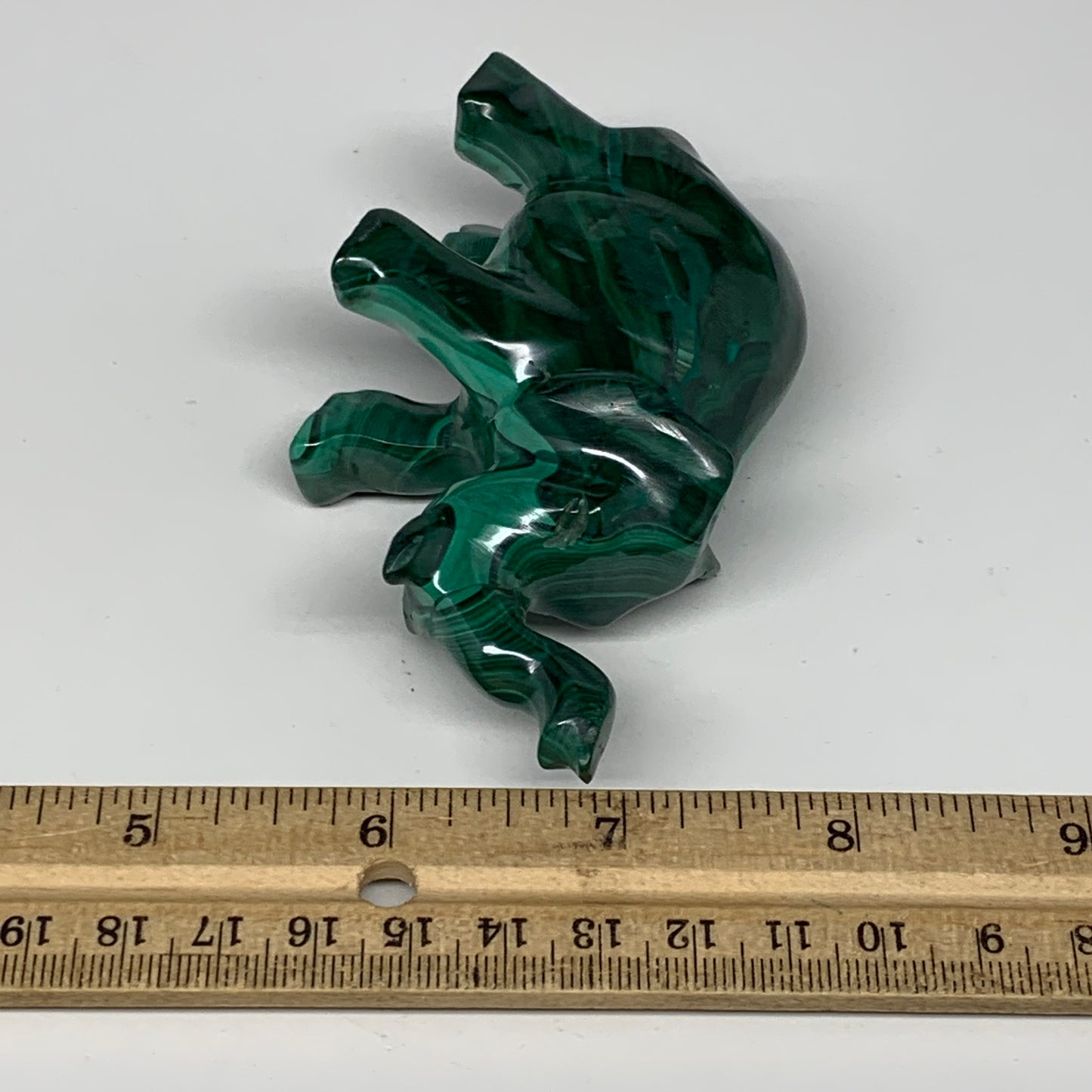 229.5g, 4.1"x1.2"x2.1" Natural Solid Malachite Elephant Figurine @Congo, B7283