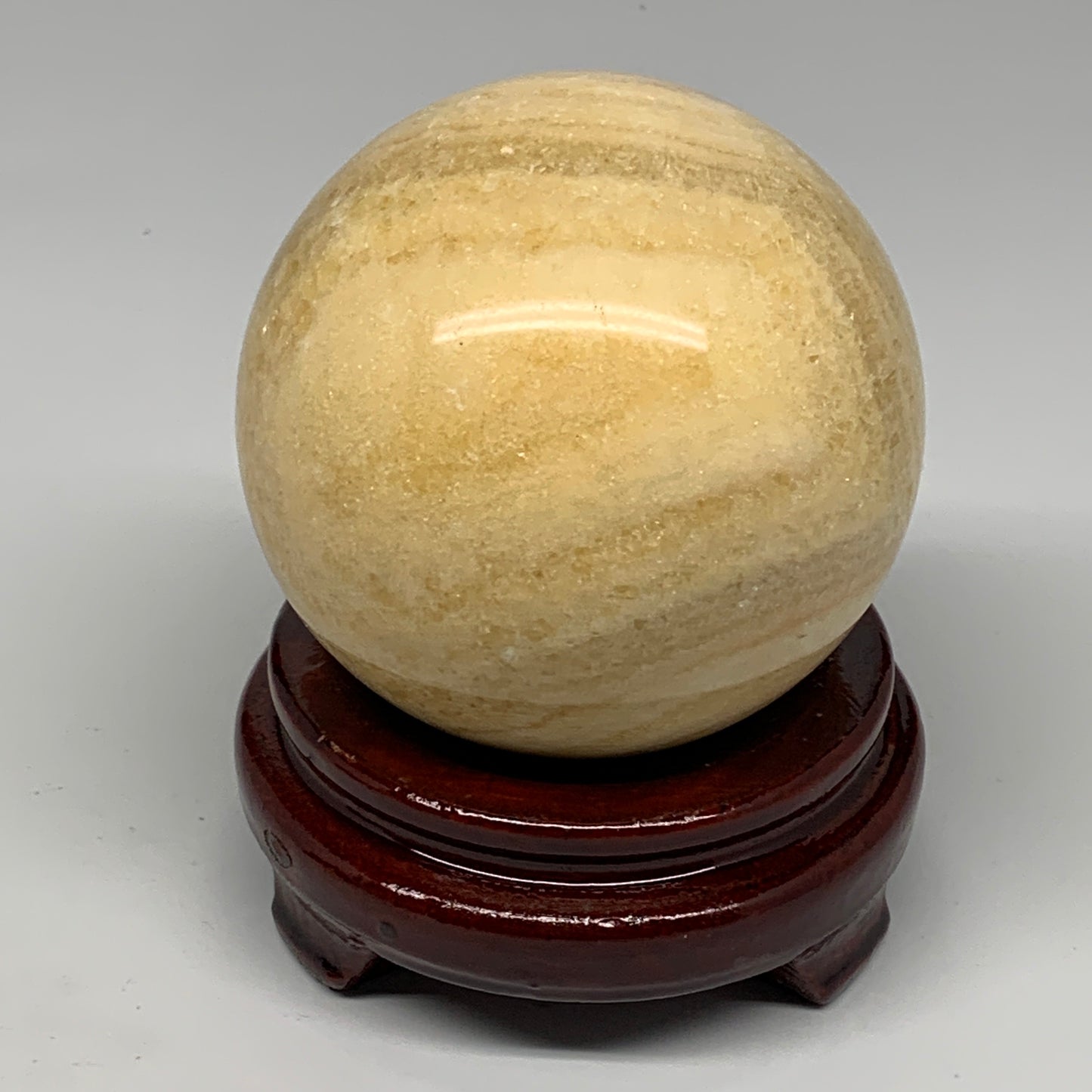 1.88 lbs,3.3"(84mm) Yellow Calcite Sphere Gemstone,Healing Crystal, B25370