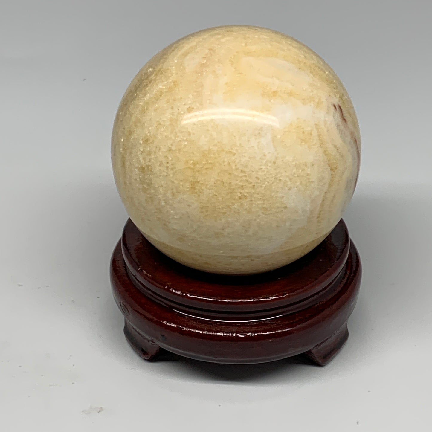 1.88 lbs,3.3"(84mm) Yellow Calcite Sphere Gemstone,Healing Crystal, B25370