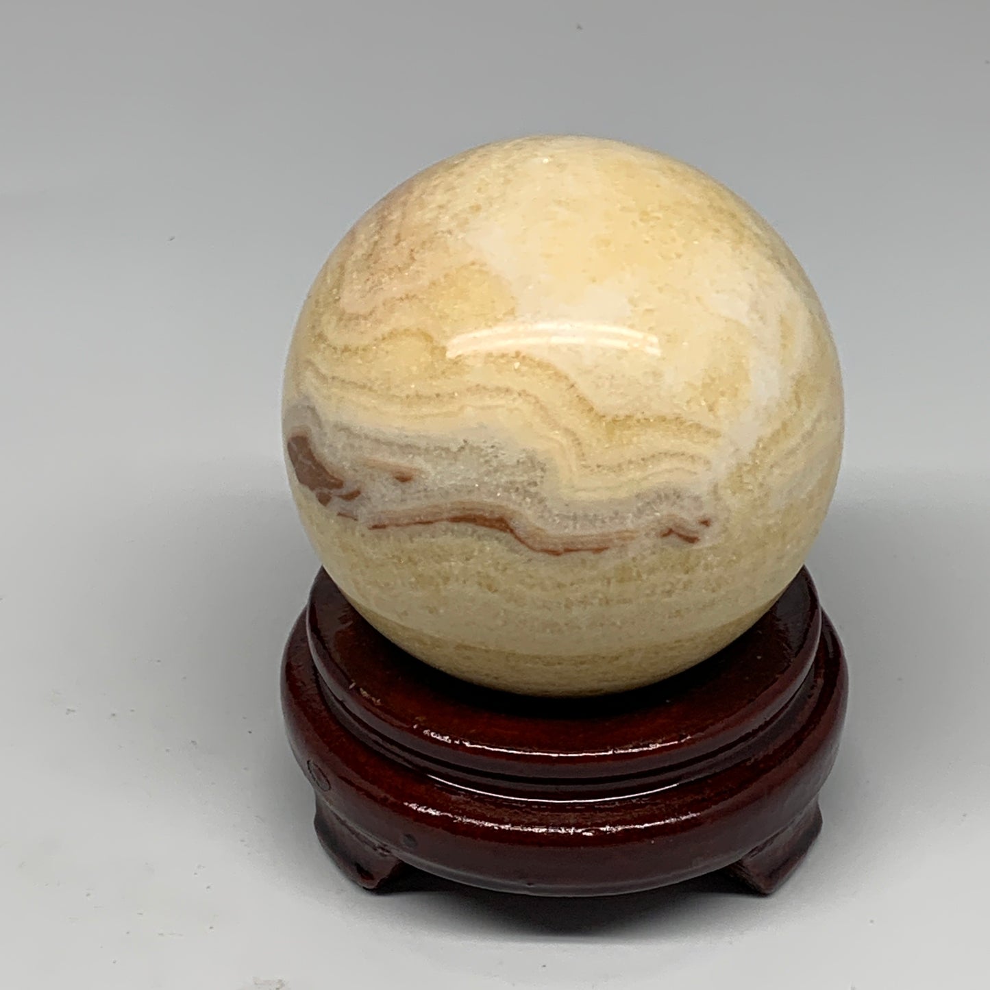 1.88 lbs,3.3"(84mm) Yellow Calcite Sphere Gemstone,Healing Crystal, B25370