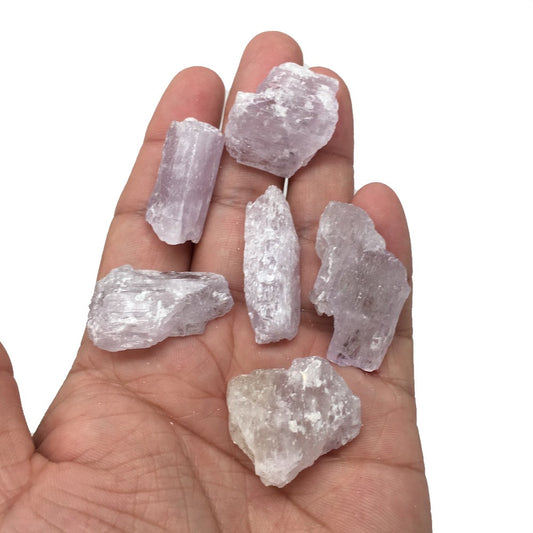 60.8 Grams, 6pcs Natural Rough Lavender Pink Kunzite Crystal @Afghanistan,KUN86 - watangem.com