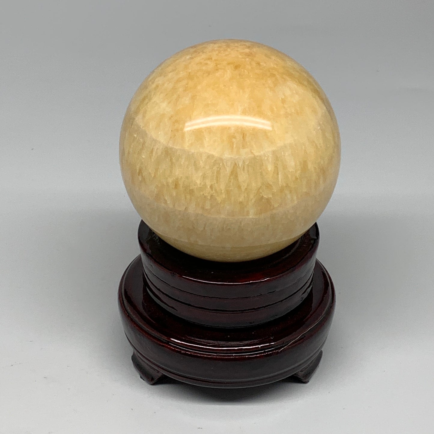 1.74 lbs,3.2"(82mm) Yellow Calcite Sphere Gemstone,Healing Crystal, B25371