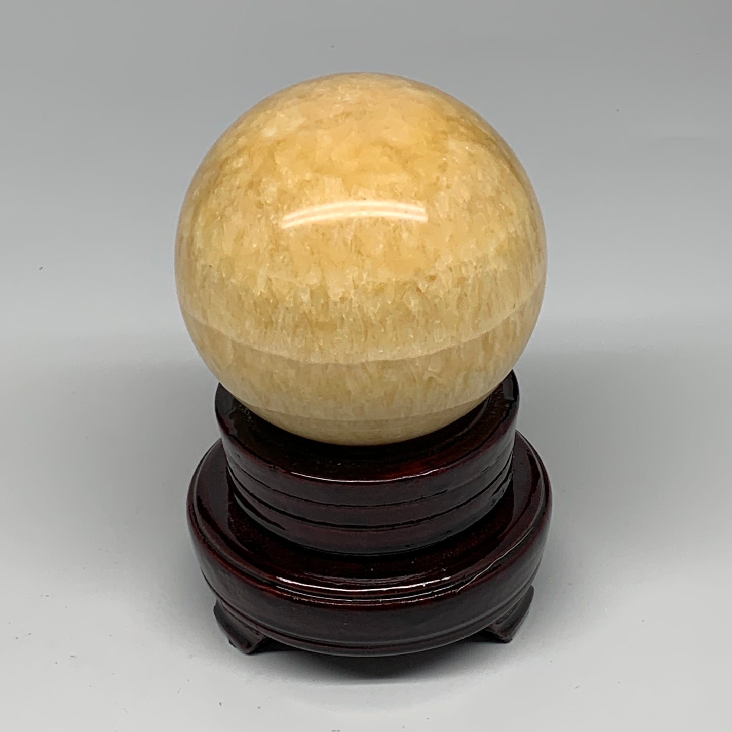 1.74 lbs,3.2"(82mm) Yellow Calcite Sphere Gemstone,Healing Crystal, B25371