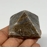 73.2g, 1.5"x1.8"x1.5" Chocolate/Gray Onyx Pyramid Gemstone @Morocco, B18976