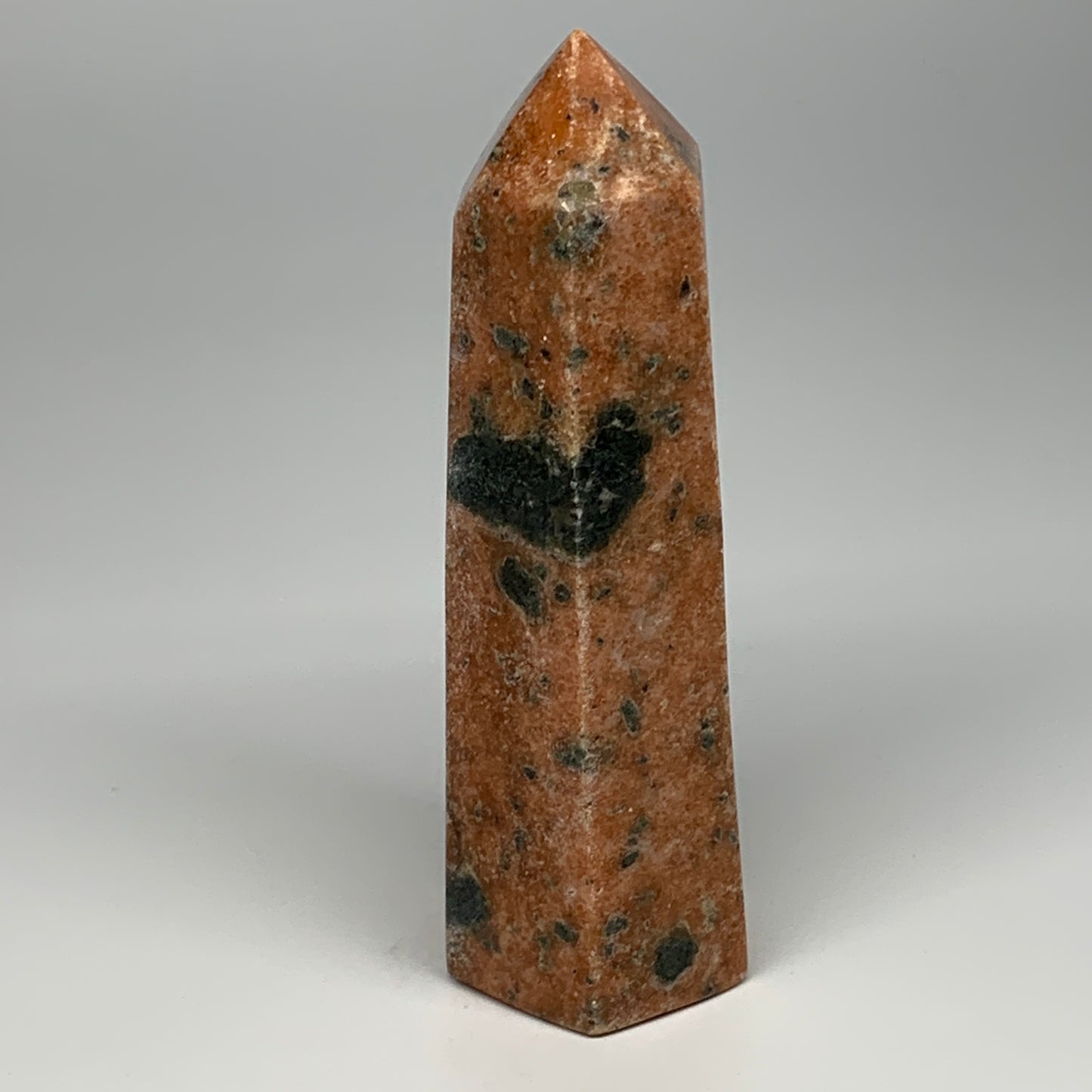 1485g, 8"x3"x2.6" Orange Calcite Tower Point Crystal @Madagascar, B15069