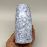 1120g,5.5"x2.7"x2.4" Blue Calcite Polished Freeform Stands @Madagascar,B6422