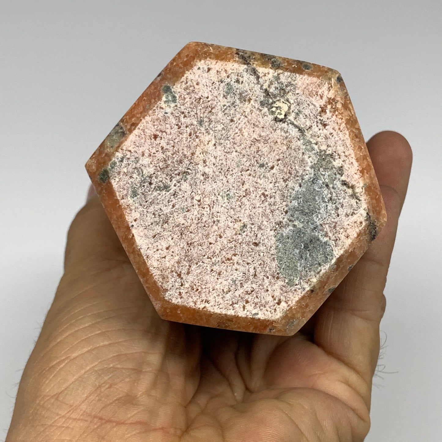 1070g, 7"x2.7"x2.4" Orange Calcite Tower Point Crystal @Madagascar,B15070