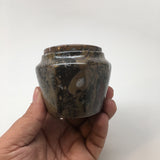 242g, 2.6"x2.7" Small Round Fossils Ammonite Brown Jewelry Box @Morocco,MF853 - watangem.com