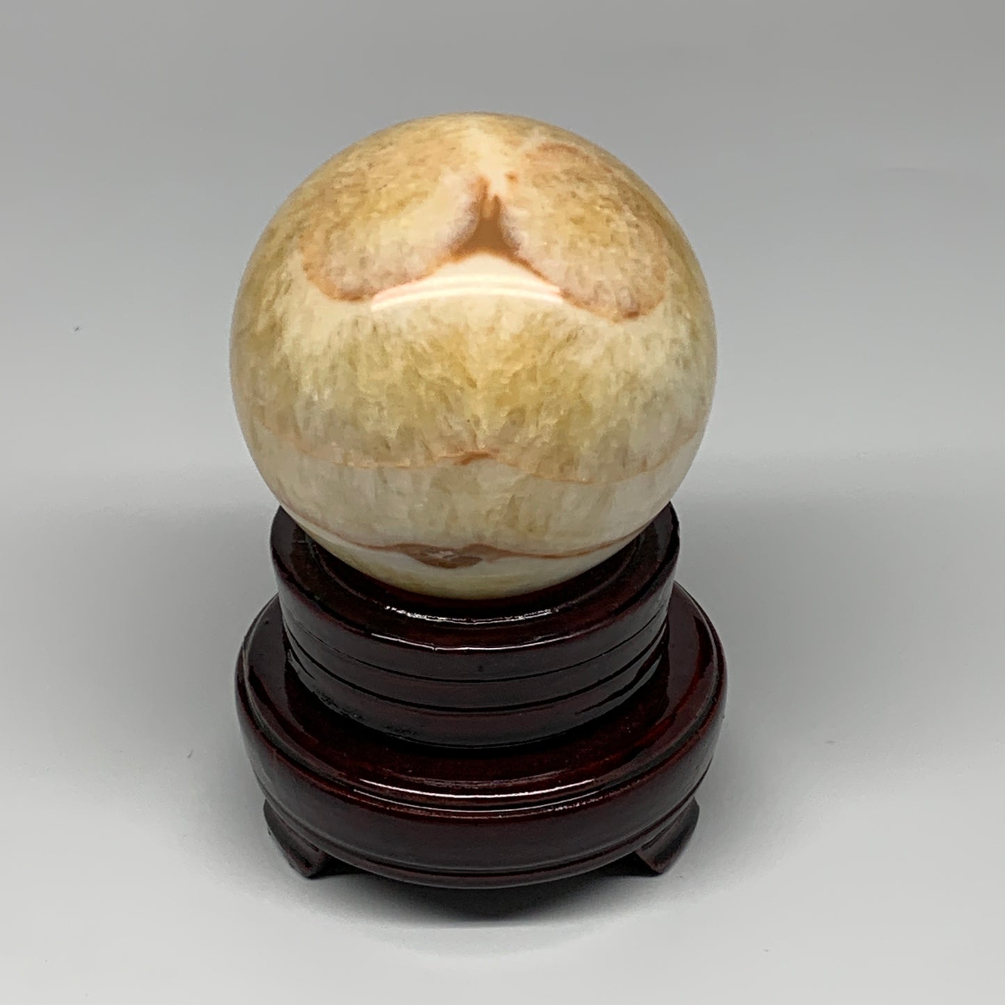 1.6 lbs,3.1"(80mm) Yellow Calcite Sphere Gemstone,Healing Crystal, B25374