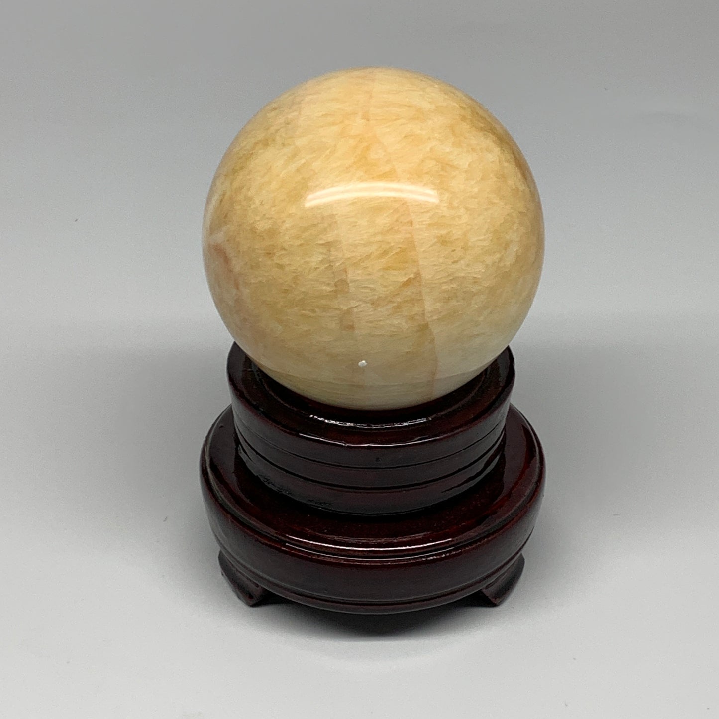 1.6 lbs,3.1"(80mm) Yellow Calcite Sphere Gemstone,Healing Crystal, B25374