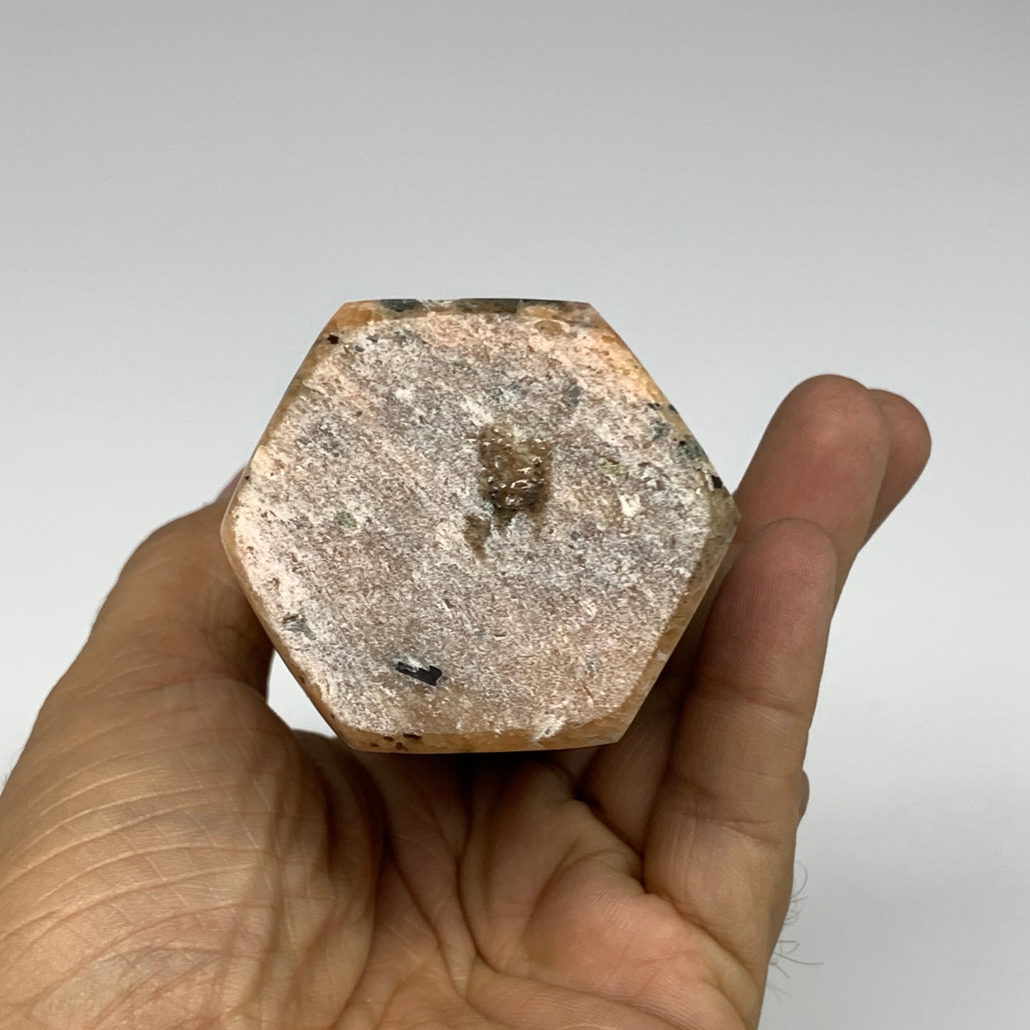 645g, 6.5"x2"x1.8" Orange Calcite Tower Point Crystal @Madagascar,B15071