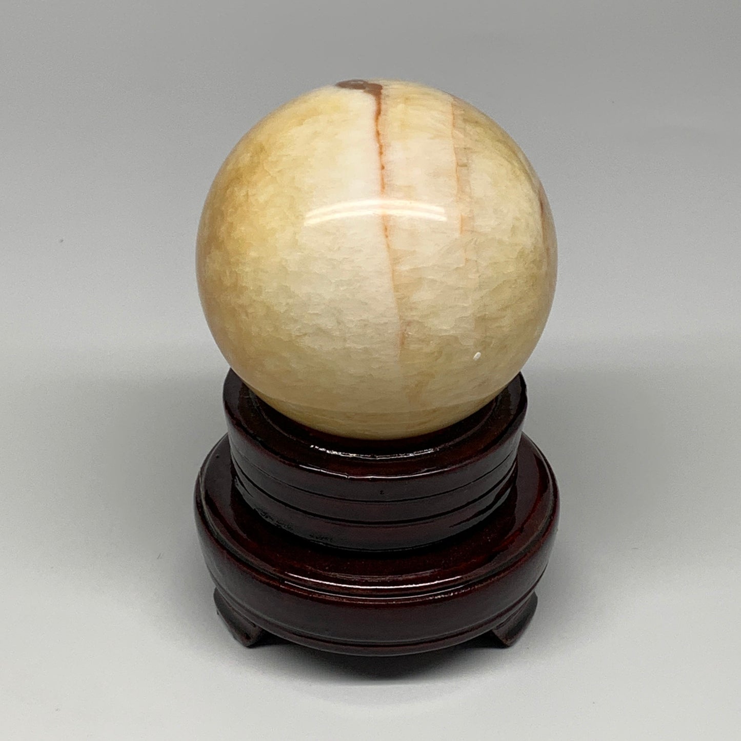 1.6 lbs,3.1"(80mm) Yellow Calcite Sphere Gemstone,Healing Crystal, B25374